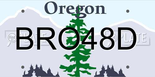 BRO48D Oregon License Plate