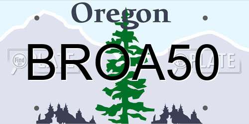 BROA50 Oregon License Plate