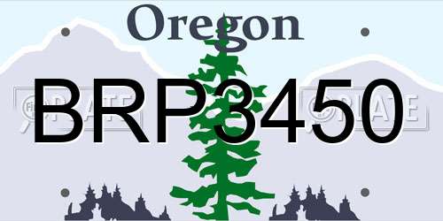 BRP3450 Oregon License Plate