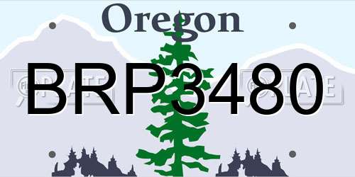 BRP3480 Oregon License Plate