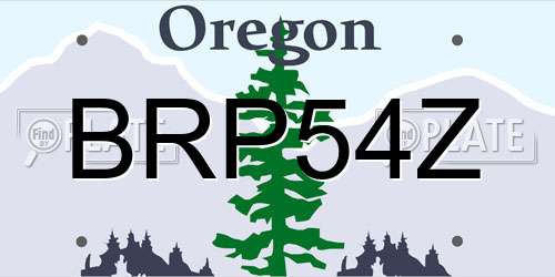 BRP54Z Oregon License Plate