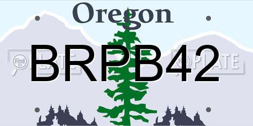 BRPB42 Oregon License Plate