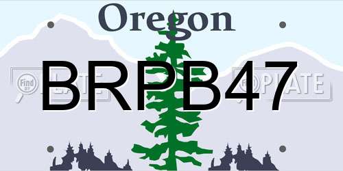 BRPB47 Oregon License Plate