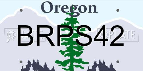 BRPS42 Oregon License Plate