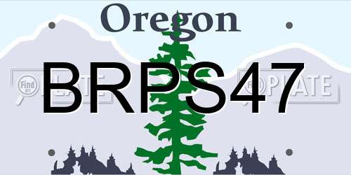 BRPS47 Oregon License Plate