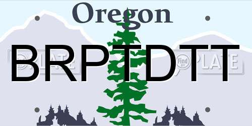 BRPTDTT Oregon License Plate