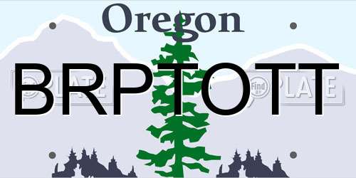 BRPTOTT Oregon License Plate