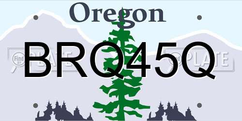 BRQ45Q Oregon License Plate