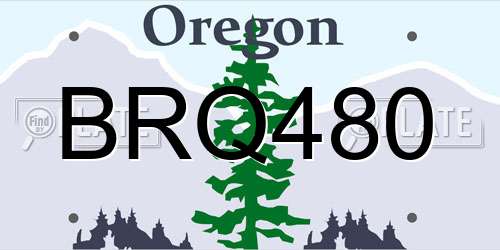 BRQ480 Oregon License Plate