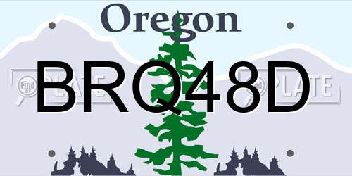 BRQ48D Oregon License Plate