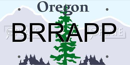 BRRAPP Oregon License Plate
