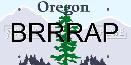BRRRAP Oregon License Plate