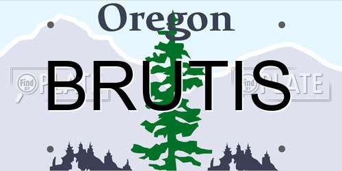 BRUTIS Oregon License Plate