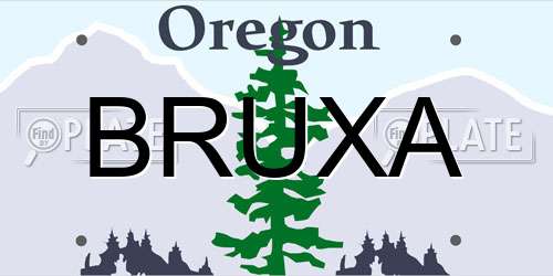 BRUXA Oregon License Plate