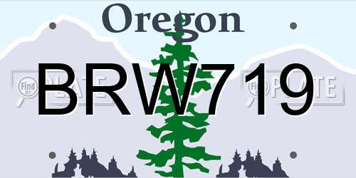 BRW719 Oregon License Plate