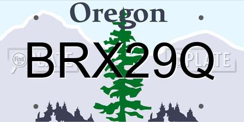 BRX29Q Oregon License Plate