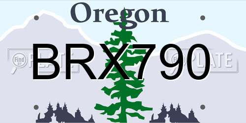 BRX790 Oregon License Plate