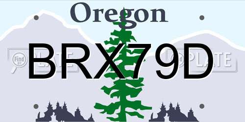 BRX79D Oregon License Plate