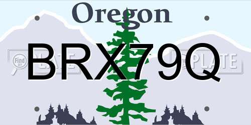 BRX79Q Oregon License Plate