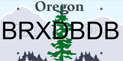 BRXDBDB Oregon License Plate