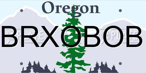 BRXOBOB Oregon License Plate