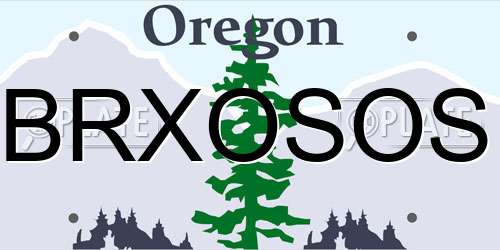 BRXOSOS Oregon License Plate