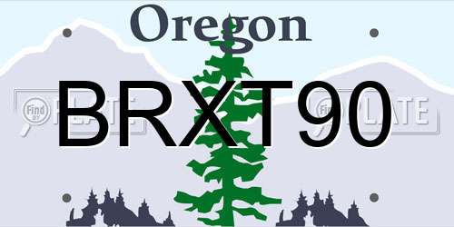 BRXT90 Oregon License Plate