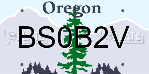 BS0B2V Oregon License Plate