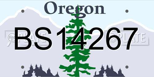 BS14267 Oregon License Plate
