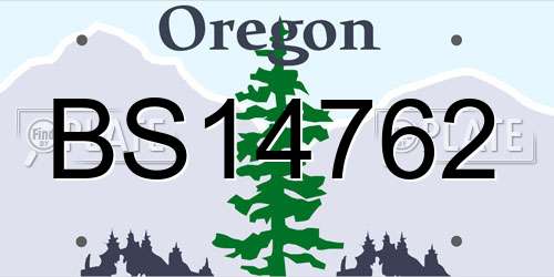 BS14762 Oregon License Plate