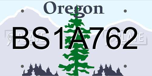 BS1A762 Oregon License Plate