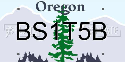 BS1T5B Oregon License Plate