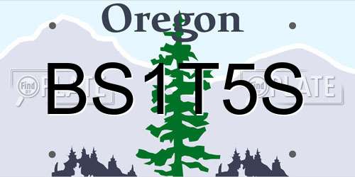 BS1T5S Oregon License Plate