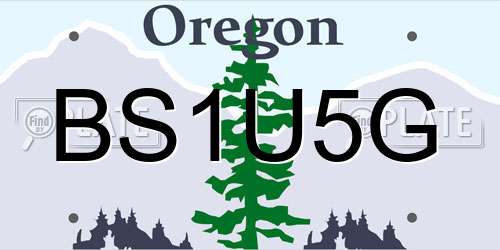 BS1U5G Oregon License Plate