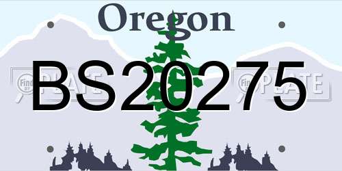 BS20275 Oregon License Plate