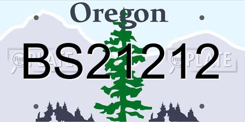 BS21212 Oregon License Plate