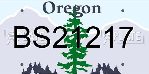 BS21217 Oregon License Plate