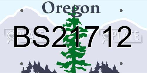 BS21712 Oregon License Plate