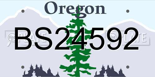BS24592 Oregon License Plate