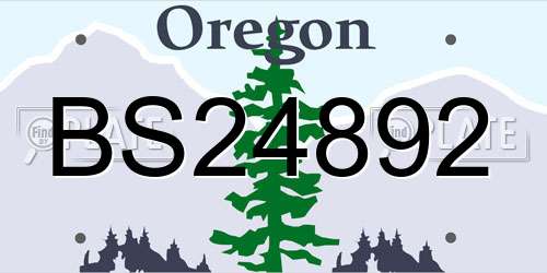 BS24892 Oregon License Plate