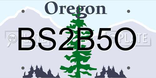 BS2B5O Oregon License Plate