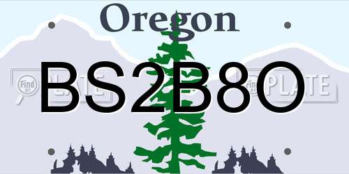 BS2B8O Oregon License Plate