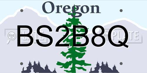 BS2B8Q Oregon License Plate