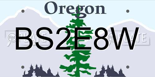 BS2E8W Oregon License Plate
