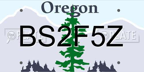 BS2F5Z Oregon License Plate