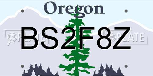 BS2F8Z Oregon License Plate