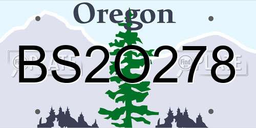 BS2O278 Oregon License Plate