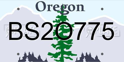 BS2O775 Oregon License Plate