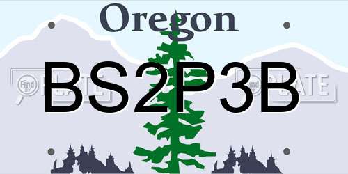 BS2P3B Oregon License Plate