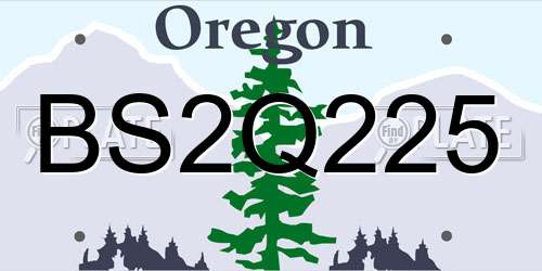 BS2Q225 Oregon License Plate